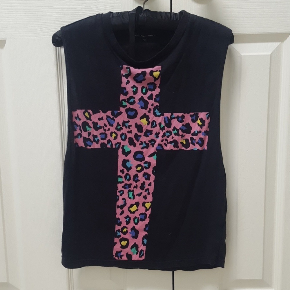 Urban Outfitters Leopard Detail Muscle Tank Top
